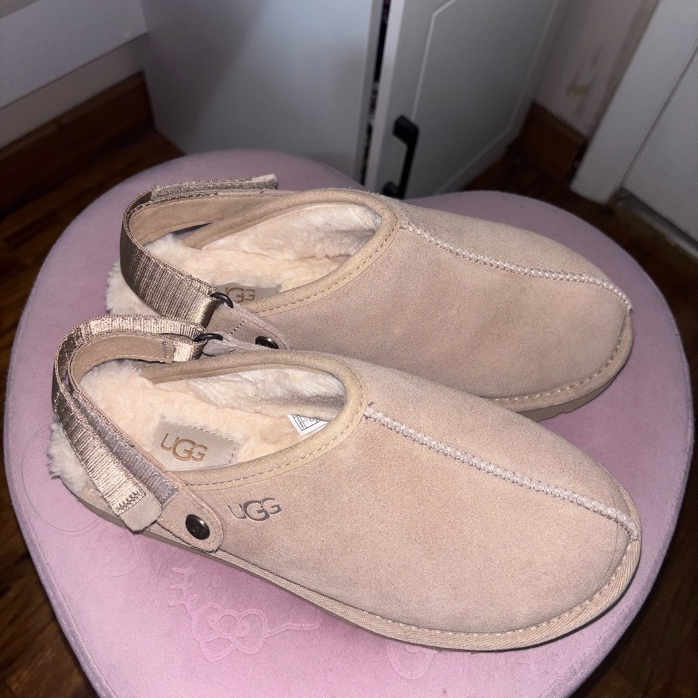 UGG Light Tan Suede Slip-Ons